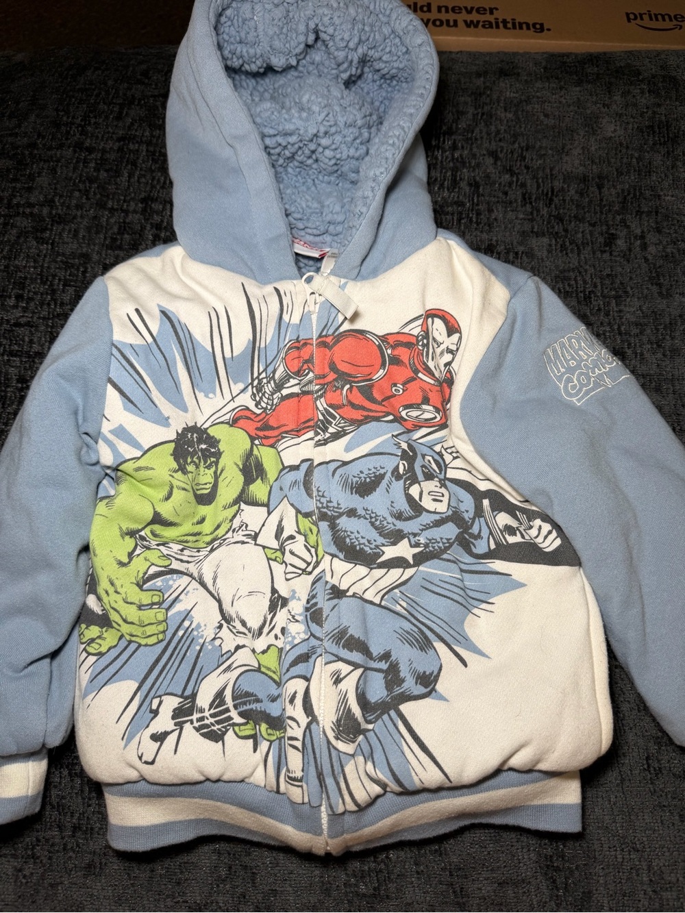Marvel Avengers Sherpa Lined Hoodie 4T Superhero Cozy Jacket